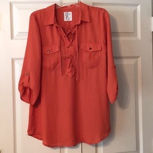 Haute Project Los Angeles Orange Blouse size M
